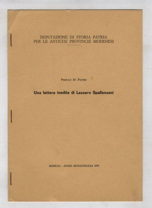 Ua lettera inedita di Lazzaro Spallanzani - Pericle Di Pietro - copertina