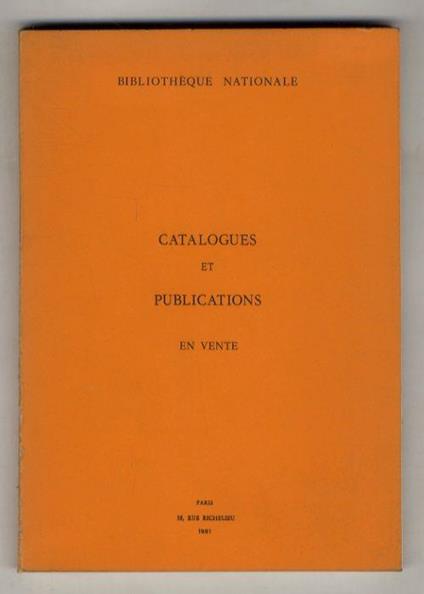Catalogues et publications en vente - copertina