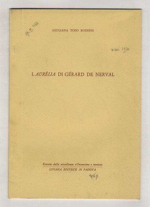 L' Aurélia di Gérard de Nerval - Giuliana Toso Rodinis - copertina