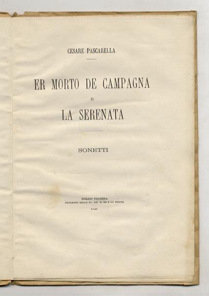 Er morto de campagna e la serenata, sonetti - Cesare Pascarella - copertina