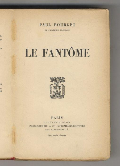 Le Fantôme - Paul Bourget - copertina
