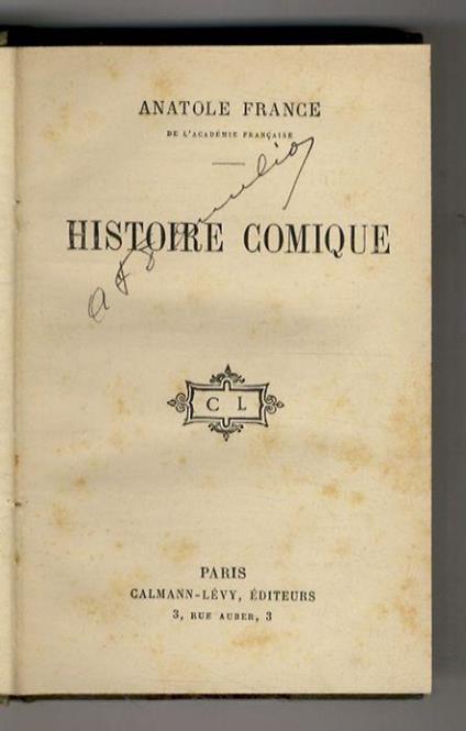 Histoire Comique - copertina