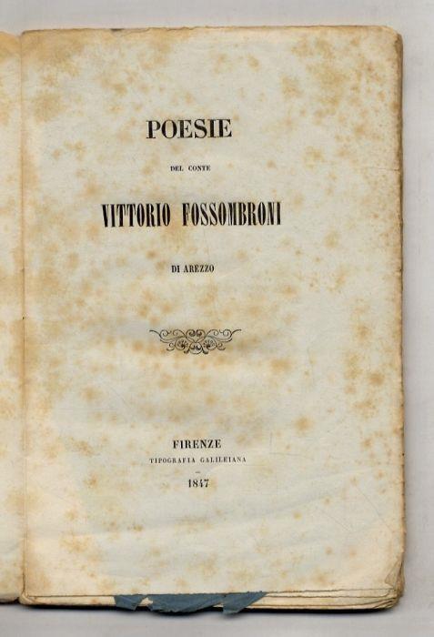 Poesie - Vittorio Fossombroni - copertina