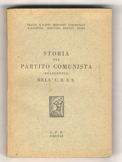 Storia del partito comunista /bolscevico/ dell'U.R.S.S - Stalin - copertina