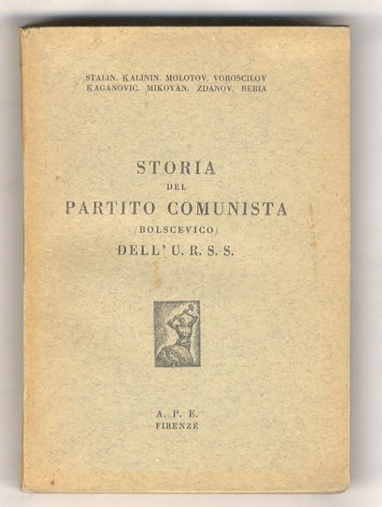 Storia del partito comunista /bolscevico/ dell'U.R.S.S - Stalin - copertina