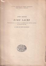 Rime Sacre Precedute Da La Vita e La Morte Del Dottor Donne Di Izaak Walton