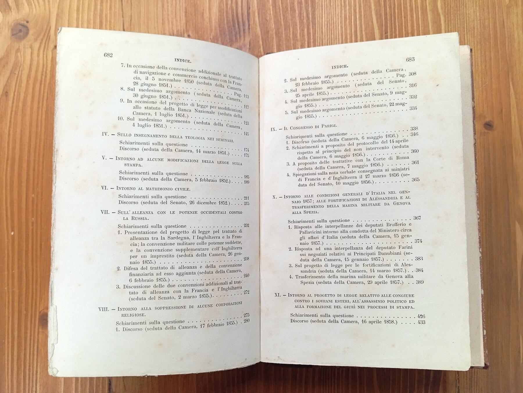 Il Conte di Cavour in Parlamento