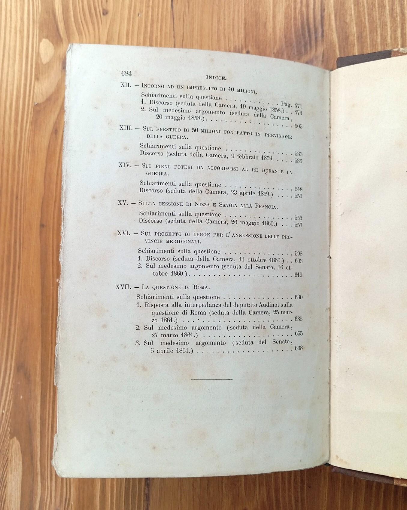 Il Conte di Cavour in Parlamento