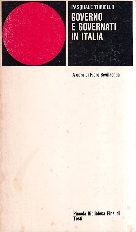 Governo e governati in Italia - Pasquale Turiello - copertina