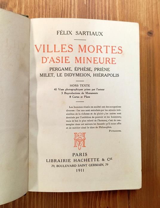 Villes Mortes D'Asie Mineure Pergame, Ephese, Priene, Milet, Le Didymeion, Hierapolis - Félix Sartiaux - copertina