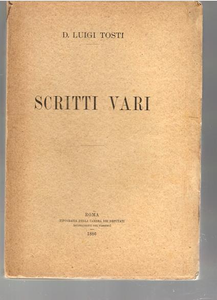 Scritti Vari 2 Voll - Amedeo Tosti - copertina