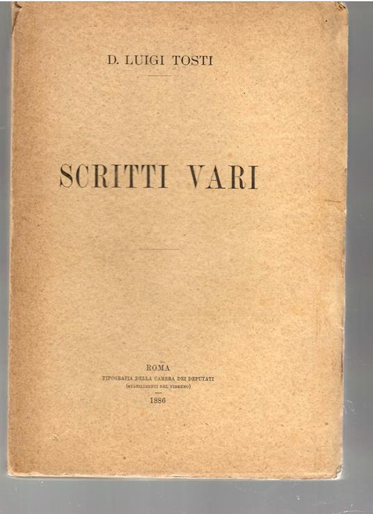 Scritti Vari 2 Voll - Amedeo Tosti - copertina