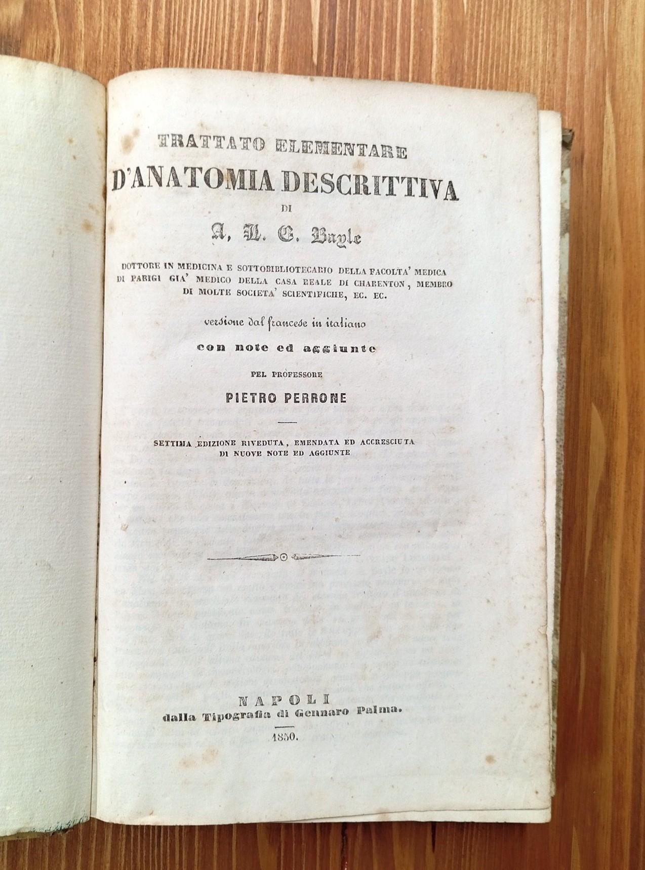 Trattato Elementare D'anatomia Descrittiva