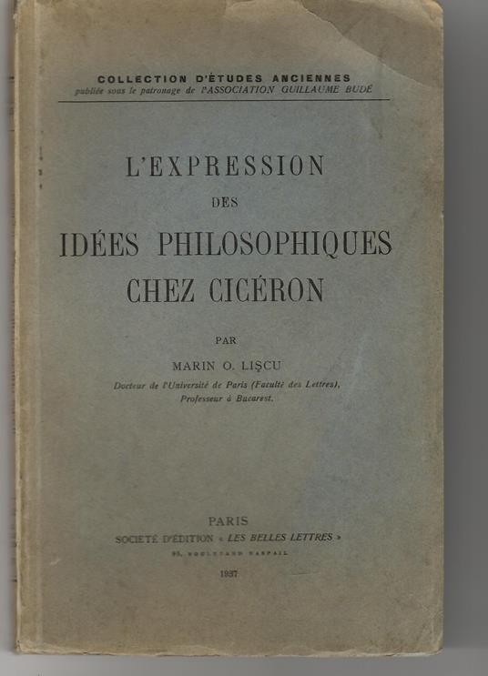 L' Expression des Idèes philosophiques chez Cicèron - copertina