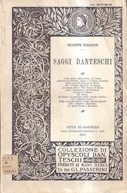 Saggi Danteschi - copertina