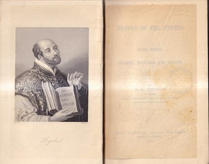 History of the Jesuits: Their Origin, Progress, Doctrines and Designes - G.B. Niccolosi - copertina
