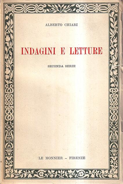 Indagini e Letture Seconda Serie - copertina