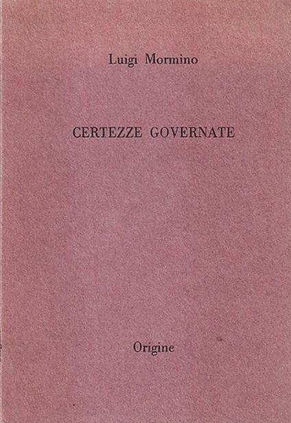 Certezze Governate - copertina