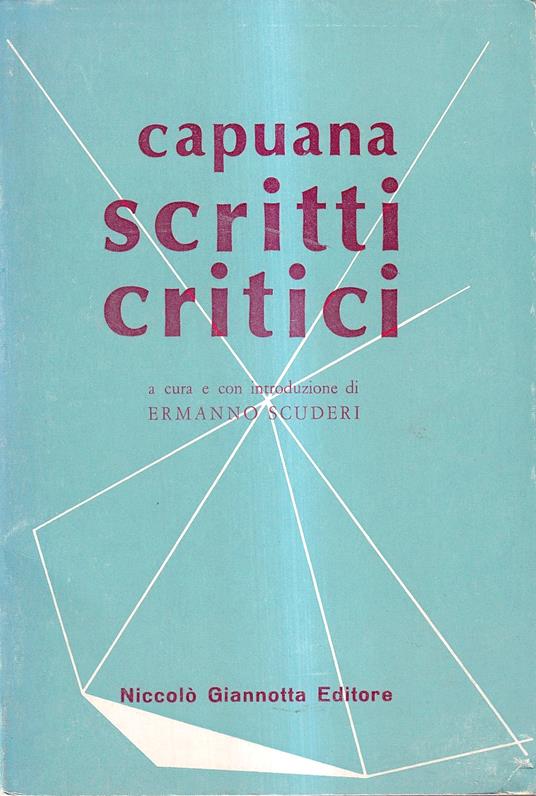 Scritti Critici - copertina