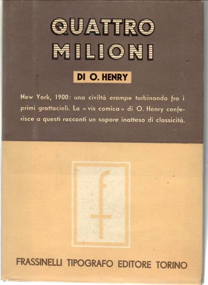 Quattro Milioni - copertina
