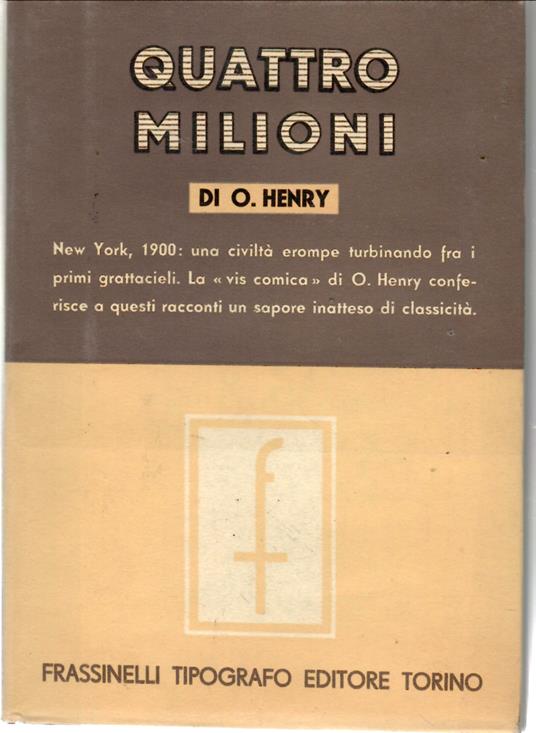 Quattro Milioni - copertina