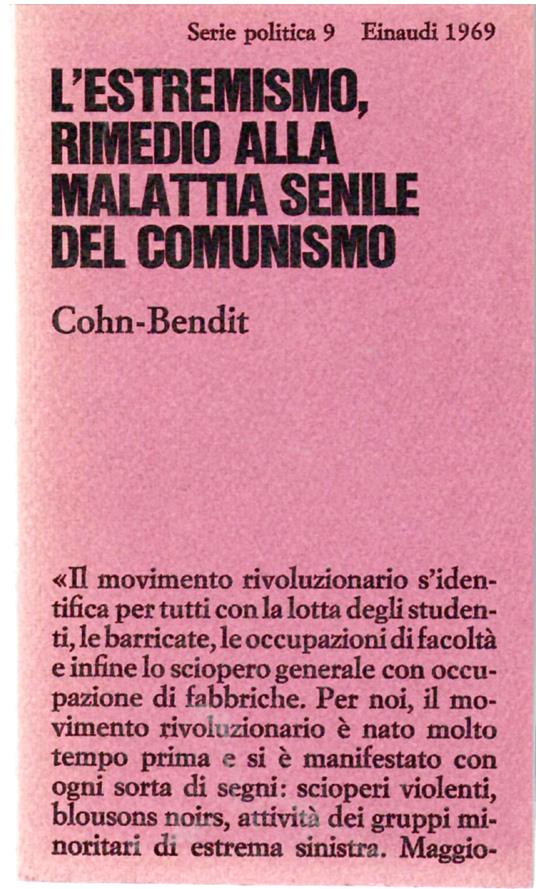 L' estremismo, Rimedio alla Malattia Senile del Comunismo - Gabriel Daniel Cohn-Bendit - copertina