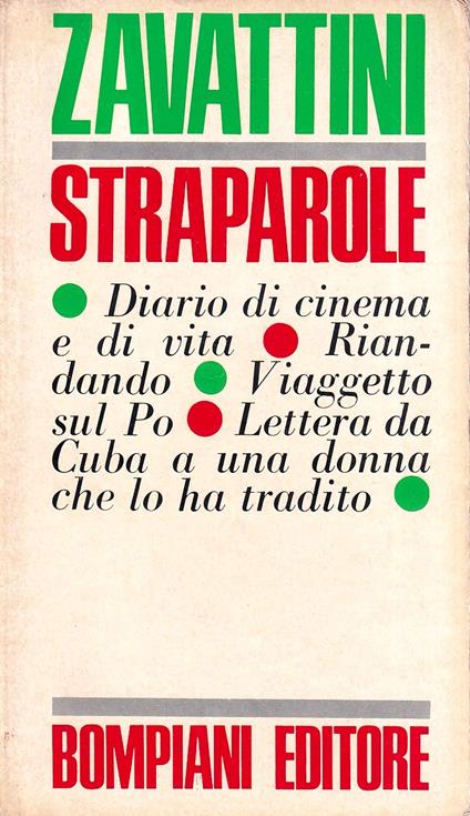 Straparole (Diario di cinema e di vita - Riandando - Viaggetto sul Po - Lettera da Cuba a una donna che lo ha tradito), - copertina