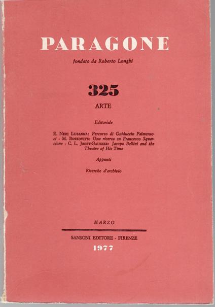 Paragone Arte. N. 325 - copertina