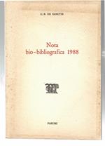 Nota Bio-Bibliografica 1988