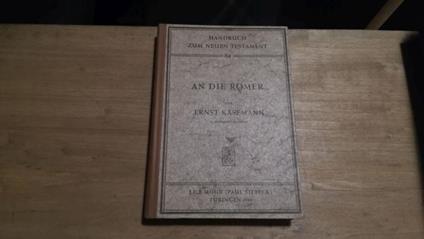 An die romer - Ernst Käsemann - copertina
