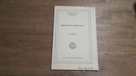 Miscellanea propertiana - copertina