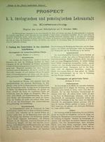 Prospect der k.k. önologischen und pomologischen Lehranstalt in Klosterneuburg: 5 ottobre 1885
