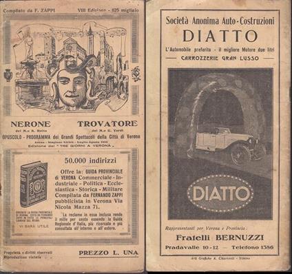 Nerone Trovatore Opuscolo Programma Spettacoli Verona --- - copertina