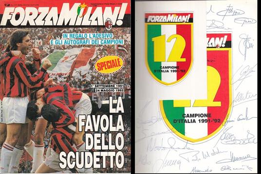 Rivista Forza Milan N.6 Scudetto Adesivo Autografi Dei Campioni--- - copertina