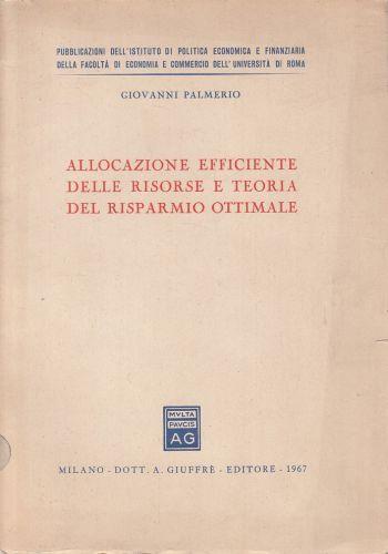 Allocazione Efficiente Risorse Teoria Risparmio- - Giovanni Palmerio - copertina