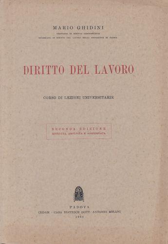 Diritto Del Lavoro - Mario Ghidini - copertina