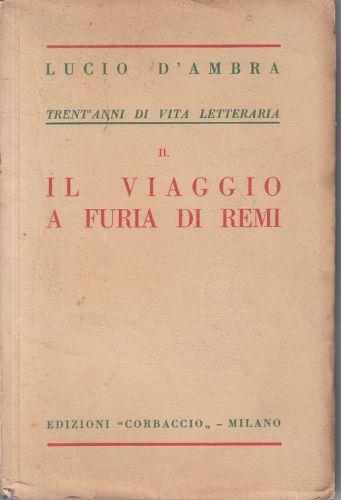 Il Viaggio A Furia Di Remi - Lucio D'Ambra - copertina