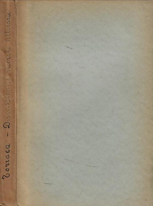 Discussioni e ricerche letterarie - Francesco Torraca - copertina
