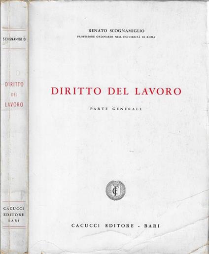 Diritto del lavoro - Renato Scognamiglio - copertina