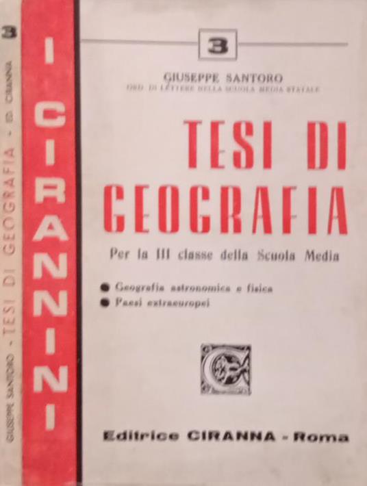 Tesi di Geografia - Giuseppe Santoro - copertina