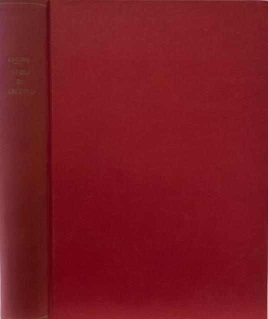 Titoli di credito - Alberto Asquini - copertina