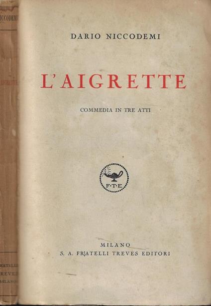 L' aigrette - Dario Niccodemi - copertina
