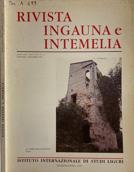 Rivista ingauna e intemelia - copertina