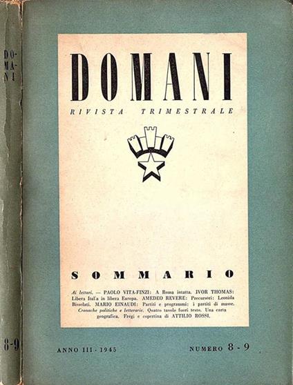 Domani n. 8 - 9. Anno III - 1945 - copertina