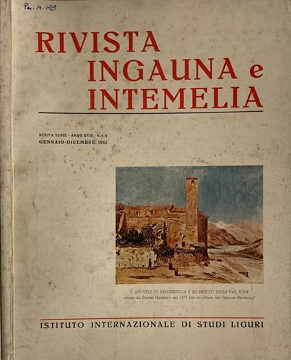 Rivista ingauna e intemelia - copertina