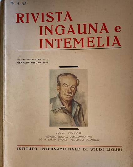Rivista ingauna e intemelia - copertina