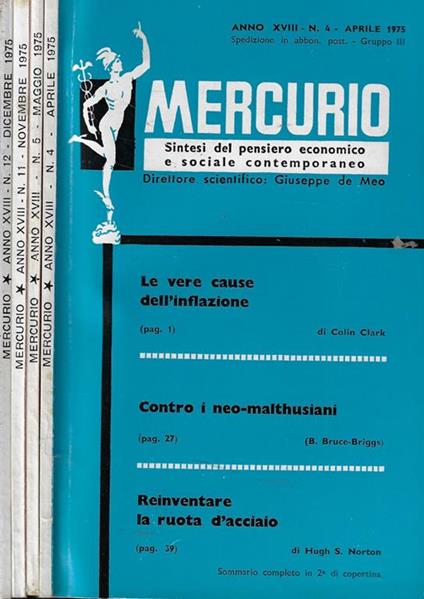 Mercurio n. 4-5-11-12 Anno 1975 - copertina