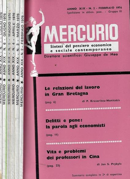 Mercurio n. 2-3-4-5-6-7 Anno 1976 - copertina