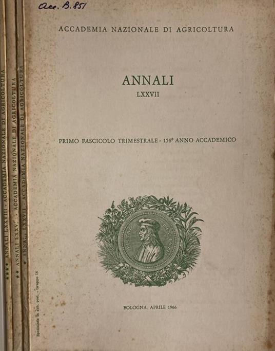 Annali LXXVII - copertina
