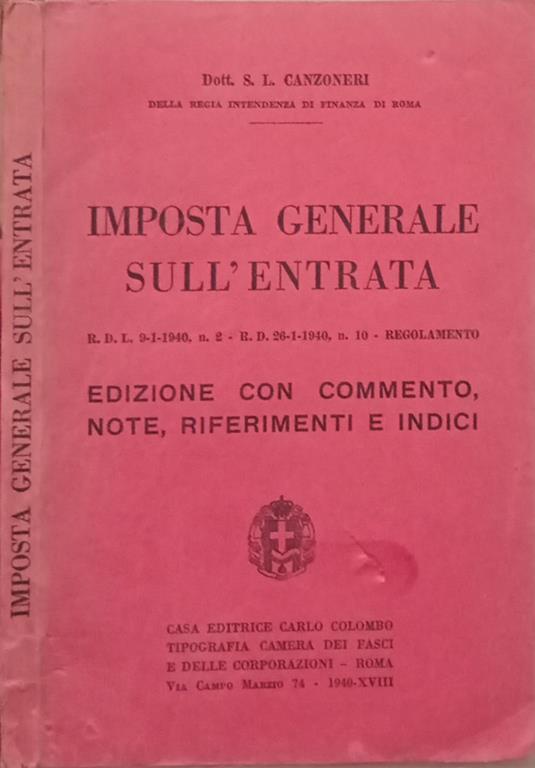 Imposta generale sull’entrata - copertina